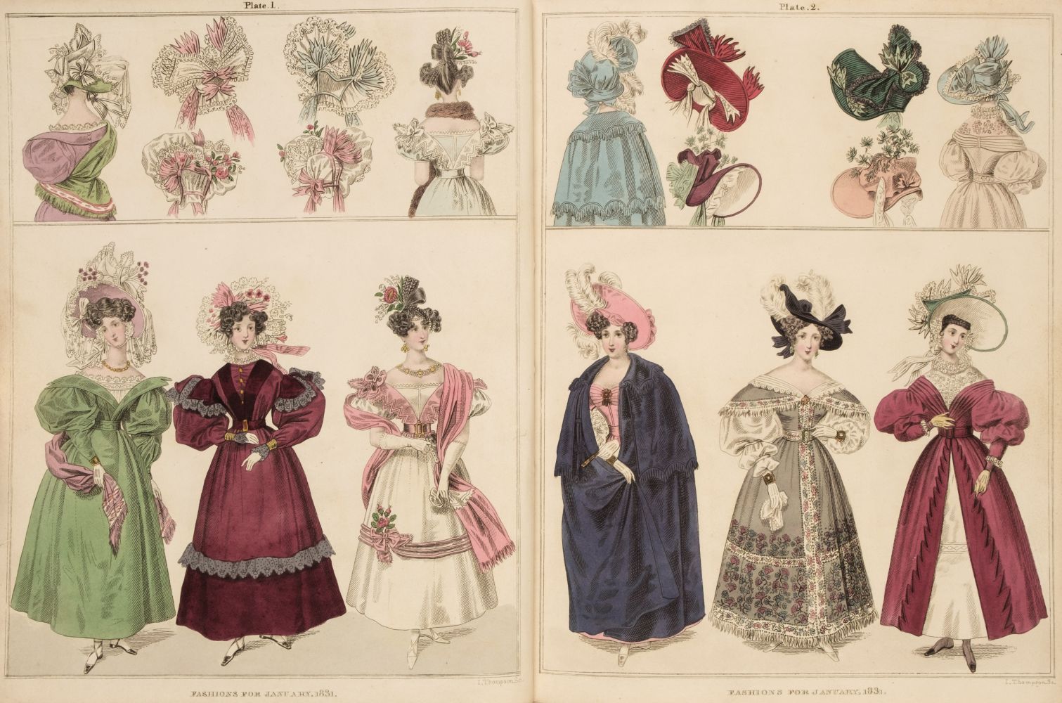 Fashion, The Magazine of the Beau Monde, a broken run, January 1831-February 1841