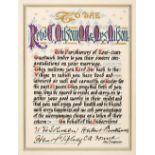 Illuminated address. To the Revd. E. Milsom M.A. & Mrs Milson, [1914]