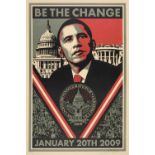 * Fairey (Shepard, 1970- ). Be The Change, 2009, screenprint in colours