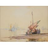 * Knox (William, 1862-1925). Low Tide, Venice, watercolour with bodycolour, 1890