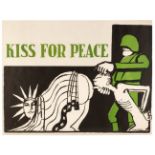 * Anti-Vietnam War Poster. Kiss for Peace, artwork by Tomi Ungerer, 1967