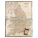 Folding Maps. A collection of nine folding maps, mostly 19th century