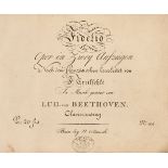 Beethoven (Ludwig van). Fidelio oper in Zwey Aufzugen, 1815 & 2 others by Beethoven