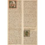 Incunable leaf from Ptolemy's Geographia, Lienhart Holle, Ulm, 1482