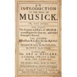 Playford (John). An Introduction to the Skill of Musick, 7th edition, 1674