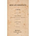 Austen (Jane). Sense and Sensibility: A Novel, 2 volumes, 1st American edition, 1833