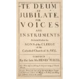 Purcell (Henry). Te Deum et Jubilate, 1st engraved edition, London: John Walsh, circa 1720