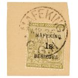 Mafeking. 1900 Overprint on Cape