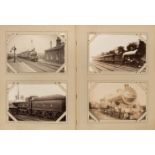 Railway Postcards. An album containing approximately 185 real photo postcards