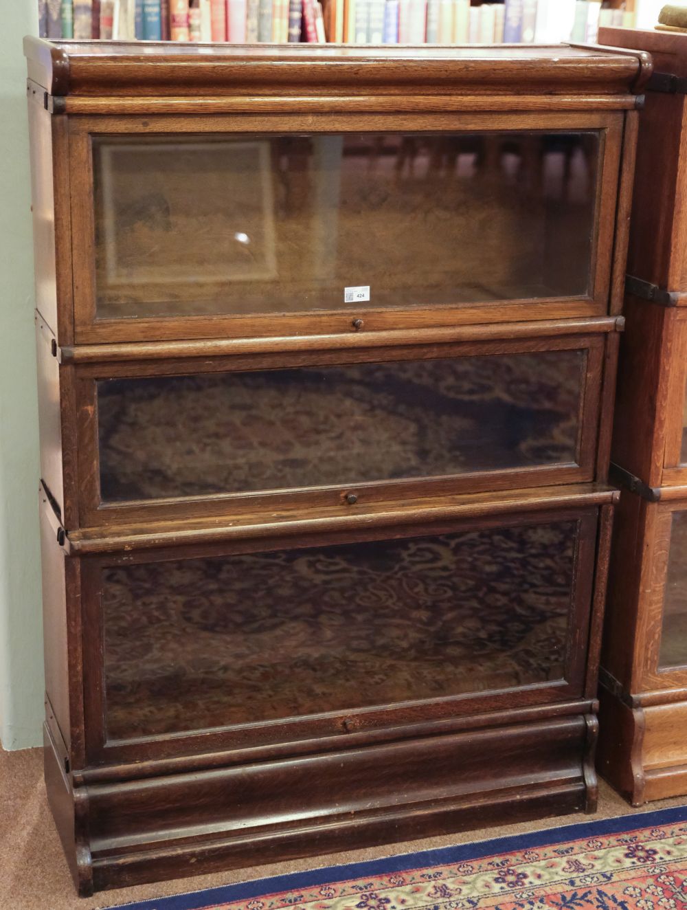 Bookcase. A 1920s Globe Wernicke style 3-tier bookcase