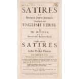 Dryden (John, translator). The Satires of Decimus Junius Juvenalis, 1st edition, 1693