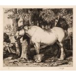 Tunnicliffe (Charles Frederick, 1901-1979). The White Horse, 1927, etching