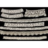 Lace. Six lengths of Youghal lace, Ireland, 19th century