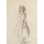 Victoria, Princess Royal (Victoria Adelaide Mary Louise, 1840-1901). Pencil drawing of a girl