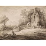 Gainsborough (Thomas, 1727-1788). Wooded Landscape with churchyard, circa 1780, soft-ground etching