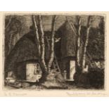 Drury (Paul Delou, 1903-1988). Evening, 1925, etching, signed and dedicated to R. Tanner