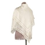 Shawl. A Georgian whitework turnover shawl, & a quantity of handkerchiefs