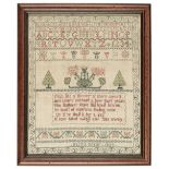 Sampler. An early 19th century needlework, by Eliza Bonar, 1824