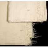 Shawls. A fine cream pashmina, and one other similar, circa 1810/20