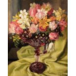 Hassall (Joan, 1906-1988). Still life of flowers in a glass vase, circa 1940