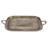 Tray. A substantial Victorian silver tray by D & J Welby Ltd, London 1916