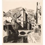 MacNab (Iain, 1890-1967). Le Quai de l'Île, Annecy, circa 1929