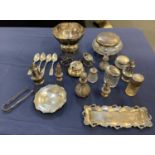 Mixed Silver. A 19th century Continental silver bowl and other items