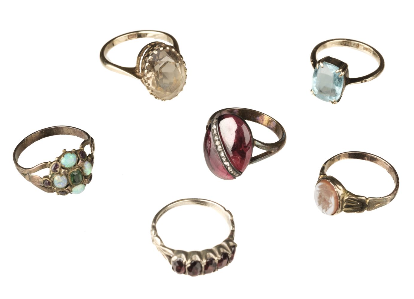 Rings. A mixed collection of dress rings