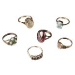 Rings. A mixed collection of dress rings