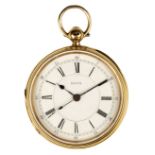 Pocket Watch. A Victorian 18ct gold open face pocket watch / chronograph