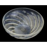 Lalique (René, 1860-1945). A 'Poisson' opalescent glass bowl