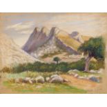 Goodwin (Albert, 1845-1932). La Boca, Pollensa, [Majorca], coloured chalks on paper, & others