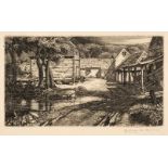 Drury (Paul, 1903-1988). Nicol's Farm, 1925, etching, signed