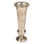 Vase. A large art deco silver trumpet vase