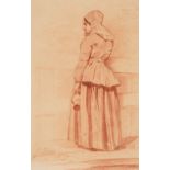 Sörensen (Jacobus Lorenz), 1812-1857. A Woman in contemplation in an interior, holding a Jug, 1839