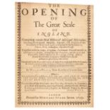 Prynne (William). The opening of the Great Seale of England, 1643