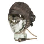 Flying Helmet. A WWII RAF C type flying helmet worn by Newington