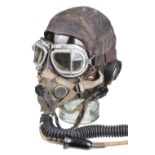 Flying Helmet. A WWII RAF C type wired flying helmet worn by 'Mallard'