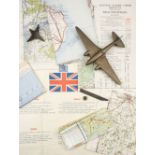 Escape & Evasion. A WWII RAF button compass and other items