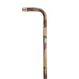 Riding Crop. A Victorian Briggs gold mounted riding crop "From the Blue Nile 1900"