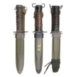 Fighting Knife. A WWII American M4 Camillus fighting knife / bayonet (3)