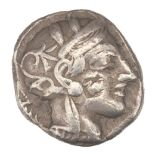 Greece. Athena Tetradrachm Owl, circa 454-404 BC silver coin