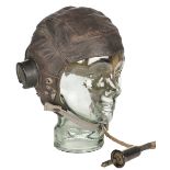 Flying Helmet. A WWII RAF C type flying helmet worn by Holland