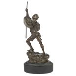 Scouting. A bronze figure of a Boy Scout