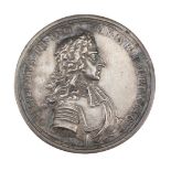 Landing of William of Orange at Torbay, 1688. A cast silver medal by George Bower