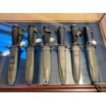Fighting Knife. A collection of six American fighting knife / bayonets