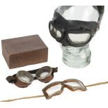 Flying Goggles. Three pairs including French flying goggles circa 1920