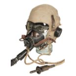 Flying Helmet. A WWII RAF D Type flying helmet and E Type oxygen mask
