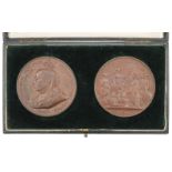 Victoria, Diamond Jubilee, 1897. A fine pair of bronze medals