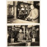 China. Two photographs inside a Chinese tea shop, c. 1920s, gelatin silver prints